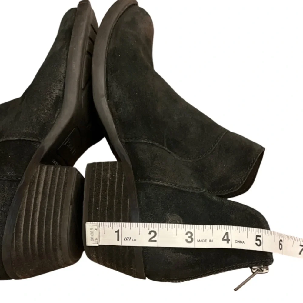 Born Shari Black Distressed Suede Leather Ankle Boots‎ - BR0041009 - 7.5 NWOB